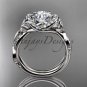 Platinum diamond celtic trinity knot engagement ring, with a Moissanite center stone CT7274