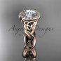 14kt rose gold diamond celtic trinity knot wedding ring, engagement ring CT7302