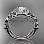 Platinum diamond celtic trinity knot engagement ring with a Moissanite center stone CT7302