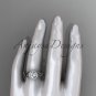 Platinum diamond celtic trinity knot engagement ring with a Moissanite center stone CT7302