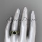 14k yellow gold diamond celtic trinity knot engagement ring with a Black Diamond center stone CT7302