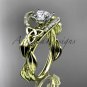 14kt yellow gold diamond celtic trinity knot engagement ring with a Moissanite center stone CT7326
