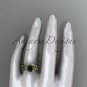 14k yellow gold diamond celtic trinity knot engagement ring with a Black Diamond center stone CT7326