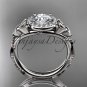 14kt white gold diamond celtic trinity knot wedding ring, engagement ring CT7328