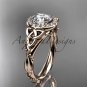 14kt rose gold diamond celtic trinity knot wedding ring, engagement ring CT7328