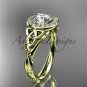 14kt yellow gold diamond celtic trinity knot wedding ring, engagement ring CT7328