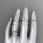 14kt rose gold diamond celtic trinity knot engagement ring with a Moissanite center stone CT7328