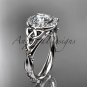 Platinum diamond celtic trinity knot engagement ring with a Moissanite center stone CT7328