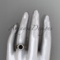 14kt rose gold diamond celtic trinity knot engagement ring with a Black Diamond center stone CT7328