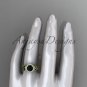 14k yellow gold diamond celtic trinity knot engagement ring with a Black Diamond center stone CT7328