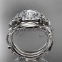 14kt white gold diamond celtic trinity knot wedding ring, engagement set CT7328S