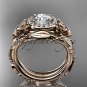 14kt rose gold diamond celtic trinity knot wedding ring, engagement set CT7328S