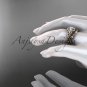 14kt rose gold diamond celtic trinity knot wedding ring, engagement set CT7328S