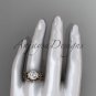 14kt rose gold diamond celtic trinity knot wedding ring, engagement set CT7328S