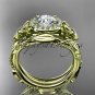14kt yellow gold diamond celtic trinity knot wedding ring, engagement set CT7328S