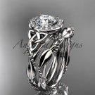 Platinum  diamond celtic trinity knot wedding ring, engagement set CT7328S