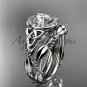 Platinum diamond celtic trinity knot wedding ring, engagement set CT7328S
