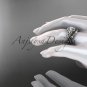 Platinum diamond celtic trinity knot wedding ring, engagement set CT7328S