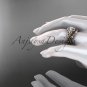 14kt rose gold diamond celtic trinity knot engagement set with a Moissanite center stone CT7328S