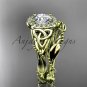 14kt yellow gold diamond celtic trinity knot engagement set with a Moissanite center stone CT7328S