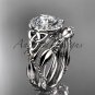 Platinum diamond celtic trinity knot engagement set with a Moissanite center stone CT7328S