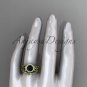 14k yellow gold diamond celtic trinity knot engagement set with a Black Diamond center stone CT7328S