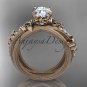 14kt rose gold diamond celtic trinity knot wedding ring, engagement ring CT7329