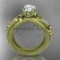 14kt yellow gold diamond celtic trinity knot wedding ring, engagement ring CT7329
