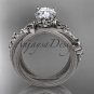 Platinum diamond celtic trinity knot engagement ring with a Moissanite center stone CT7329
