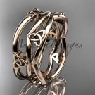 14kt rose gold celtic trinity knot wedding band, engagement ring CT7350G