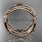 14kt rose gold celtic trinity knot wedding band, engagement ring CT7350G