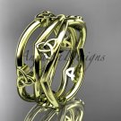 14kt yellow gold celtic trinity knot wedding band, engagement ring CT7350G