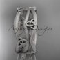 14kt white gold celtic trinity knot wedding band, matte finish wedding band, engagement ring CT7350G