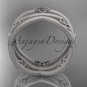 14kt white gold celtic trinity knot wedding band, matte finish wedding band, engagement ring CT7350G