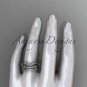 14kt white gold celtic trinity knot wedding band, matte finish wedding band, engagement ring CT7350G