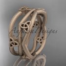 14kt rose gold celtic trinity knot wedding band, matte finish wedding band, engagement ring CT7350G