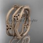 14kt rose gold celtic trinity knot wedding band, matte finish wedding band, engagement ring CT7350G