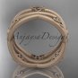 14kt rose gold celtic trinity knot wedding band, matte finish wedding band, engagement ring CT7350G