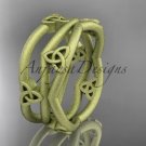 14k yellow gold celtic trinity knot wedding band, matte finish wedding band, engagement ring CT7350G