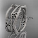 Platinum  celtic trinity knot wedding band, matte finish wedding band, engagement ring CT7350G