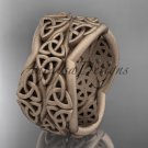 14kt rose gold celtic trinity knot wedding band, matte finish wedding band, engagement ring CT7352G