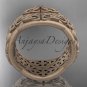 14kt rose gold celtic trinity knot wedding band, matte finish wedding band, engagement ring CT7352G