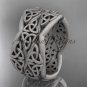 platinum celtic trinity knot wedding band, matte finish wedding band, engagement ring CT7352G