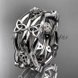 14kt white gold celtic trinity knot wedding band, engagement ring CT7517G