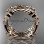 14kt rose gold celtic trinity knot wedding band, engagement ring CT7517G