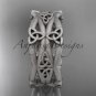 14kt white gold celtic trinity knot wedding band, matte finish wedding band, engagement ring CT7517G