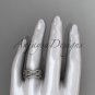 14kt white gold celtic trinity knot wedding band, matte finish wedding band, engagement ring CT7517G