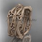 14kt rose gold celtic trinity knot wedding band, matte finish wedding band, engagement ring CT7517G