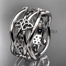 14kt white gold celtic trinity knot wedding band, engagement ring CT7519G