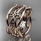 14kt rose gold celtic trinity knot wedding band, engagement ring CT7519G